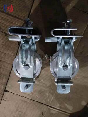 Aluminium/Nylon Sheave 20KN Conductor Stringing Block untuk Three Direction Transmission Stringing