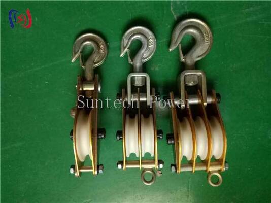 10-100KN Aluminium Alloy Hoisting Tackle dengan MC Nylon Sheave untuk Light Lifting