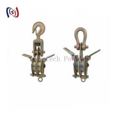 30-100KN Nominal Load Dual Sheave Hoisting Tackle dengan kedua sisi desain terbuka untuk Heavy-Duty Lifting