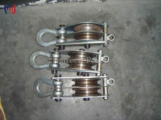 30-100KN Nominal Load Dual Sheave Hoisting Tackle dengan kedua sisi desain terbuka untuk Heavy-Duty Lifting