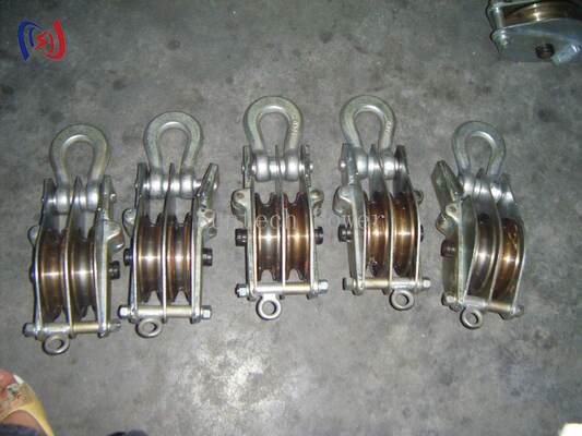 30-100KN Nominal Load Dual Sheave Hoisting Tackle dengan kedua sisi desain terbuka untuk Heavy-Duty Lifting