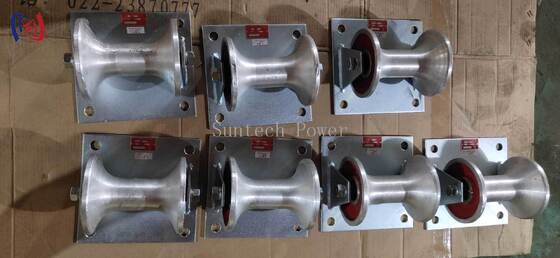 Roller Tanah Kabel Beban Berperingkat 5KN dengan Pembawa Aluminium Pengecoran untuk Penarik Kabel Portabel Ringan