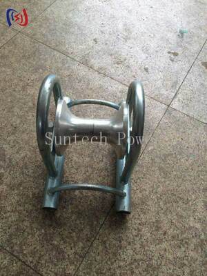 Roller Tanah Kabel Beban Berperingkat 5KN dengan Pembawa Aluminium Pengecoran untuk Penarik Kabel Portabel Ringan