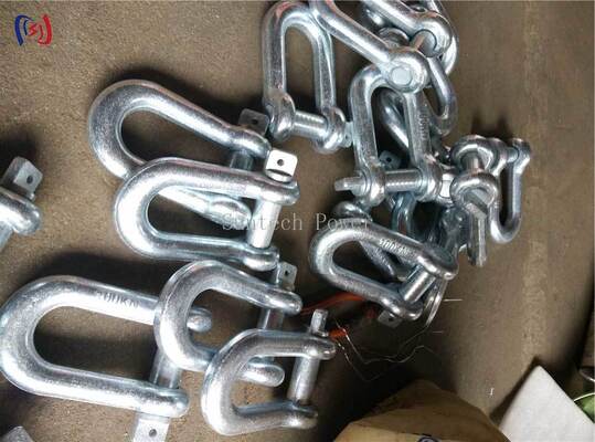 Belenggu Pengangkat Baja Paduan dengan Kunci Pin dan Galvanis Celup Panas untuk Beban Terukur 300KN