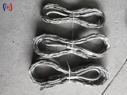 Penggabungan kabel Mesh Sock dengan beban nominal 10-30KN dan pegangan seragam 360° untuk terminasi jalur transmisi dengan lapisan galvanis panas