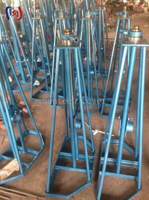 Heavy Duty Simple Reel Stand dengan muatan nominal 10-50KN dan 450-1300mm Height Adjustment untuk Reels Kabel