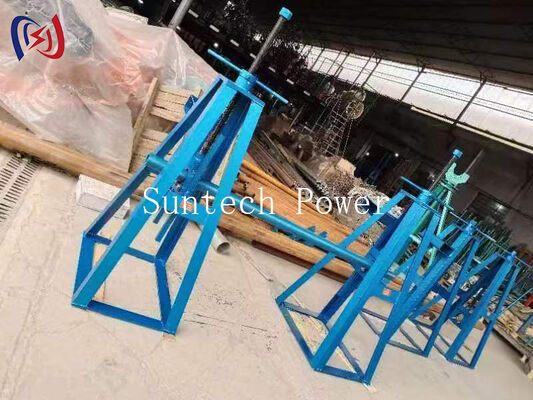 Heavy Duty Simple Reel Stand dengan muatan nominal 10-50KN dan 450-1300mm Height Adjustment untuk Reels Kabel