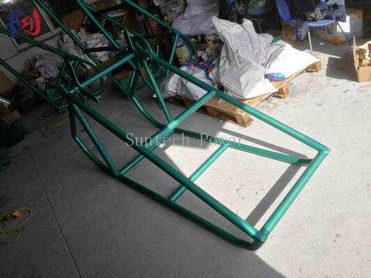 Heavy Duty Galvanized Steel Rope Reel Stand dengan perakitan modular dan putaran bantalan tertutup untuk penyimpanan tali industri
