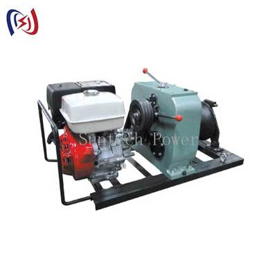8T Tractive Force 13HP Diesel Engine Belt Drive Power Winch Cable Winch Puller untuk Pengangkatan Tugas Berat