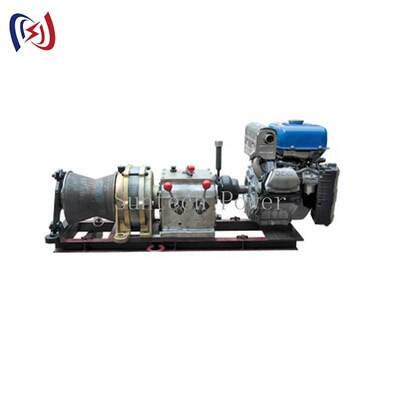 5T Daya Tarik 9HP Mesin bensin Poros Drive Power Winch Kabel Winch Puller untuk Angkat Berat