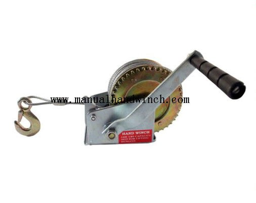 Winch Kabel Manual Laut Baja Mini / Winch Engkol Tangan Portabel Untuk Trailer Kapal