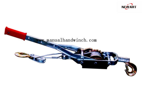 Singe Gear Double Hooks Pengoperasian Mudah Kecil Penarik Kabel Winch Tangan, Penarik Winch Tangan Empat Ton