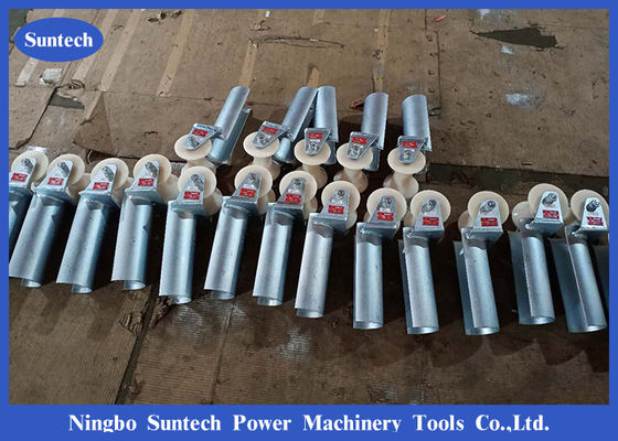 Listrik Bellmouth Split Lock 80mm Cable Roller Untuk Menarik Kabel