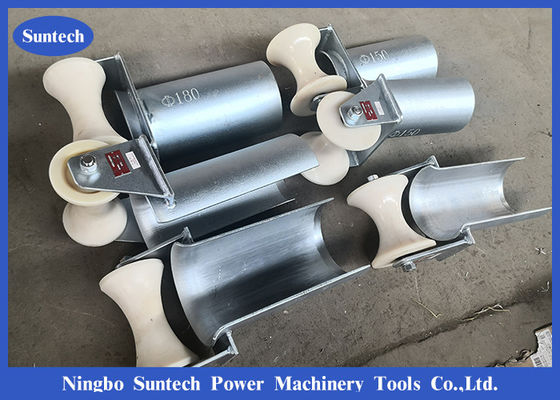 Listrik Bellmouth Split Lock 80mm Cable Roller Untuk Menarik Kabel