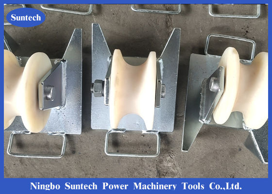 Roda Aluminium Pithead 80mm Cable Roller Pulley Untuk Melindungi Kabel