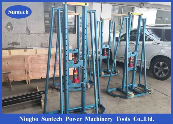 10T Hidrolik Menarik Kabel Listrik Drum Roller Stand Dengan Roda