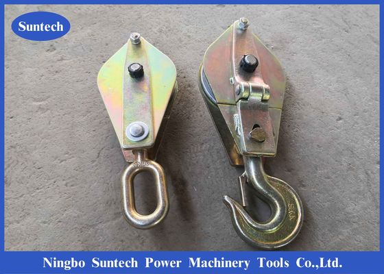 Alat Merangkai Konduktor 30kn Steel Hoisting Tackle Block Pulley Untuk Mengangkat