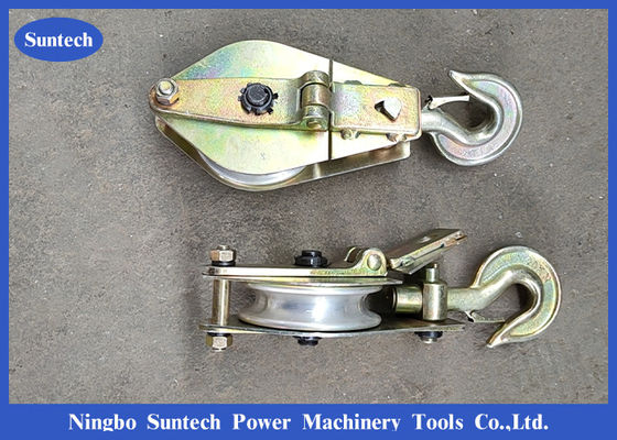 Three Wheels Steel Hoisting Pulley Tackle 2T Untuk Mendirikan Tiang