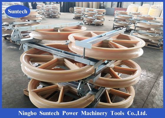Jalur Transmisi Bundel Triple Conductor Pulley Block 660mm Dengan Cast Steel Sheave