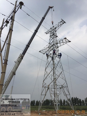 110KV 132KV Galvanized Angel Steel Lattice Transmission Line Tower