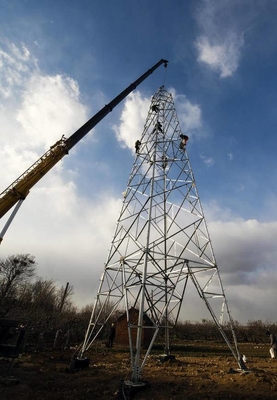 132KV OHTL Situs Menara Tenaga Listrik Baja Sudut Galvanis