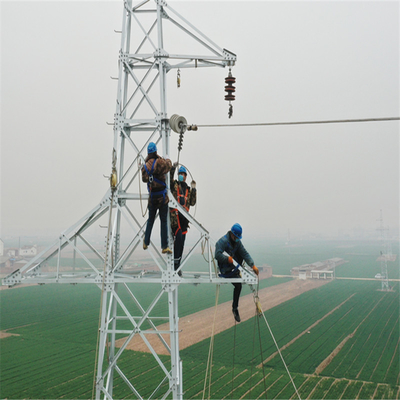 132KV OHTL Situs Menara Tenaga Listrik Baja Sudut Galvanis