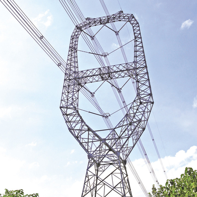 110KV 132KV Galvanized Angel Steel Lattice Transmission Line Tower