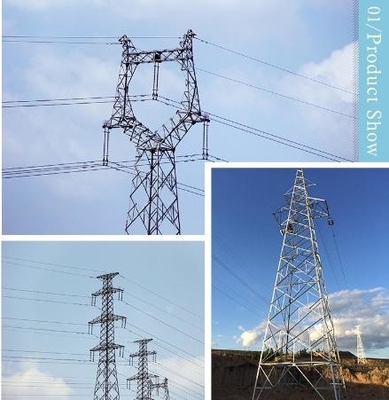 ASTM123 230KV 400KV Lattice Steel Towers Untuk Saluran Transmisi Overhead