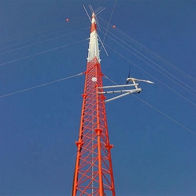 3 Berkaki Hot Dip Galvanis Q235 Q345 Steel Guyed Mast Tower