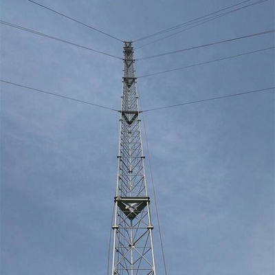 3 Berkaki Hot Dip Galvanis Q235 Q345 Steel Guyed Mast Tower