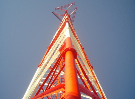 Telekomunikasi Galvanis 3 Menara Baja Tubular Berkaki 15m - 50m