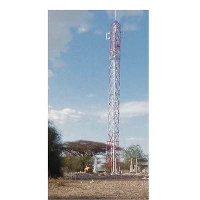 Q345 Q235 Steel Rooftop Tower Untuk Telekomunikasi Hot Dip Galvanized