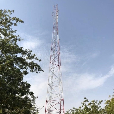 Menara Antena Telekomunikasi Sudut Baja Galvanis Dengan Kurung