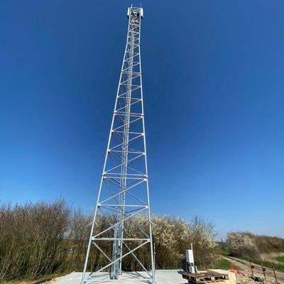 Telecom Steel Tubular Tower Hot Dip Galvanis Tinggi 15M