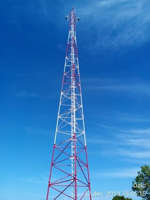3 Leggs Tubular Q235 Steel Transmission Tower untuk Telekomunikasi