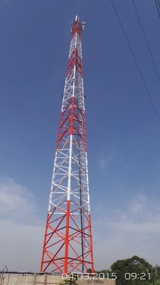 3 Leggs Tubular Q235 Steel Transmission Tower untuk Telekomunikasi